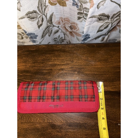 Eddie Bauer Red Plaid Jewelry Case Roll Up Travel Bag - Picture 7 of 7
